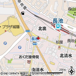京都府城陽市長池北清水32周辺の地図