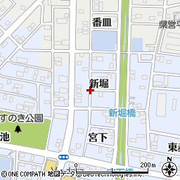 愛知県豊川市八幡町新堀周辺の地図