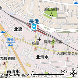 京都府城陽市長池北裏周辺の地図