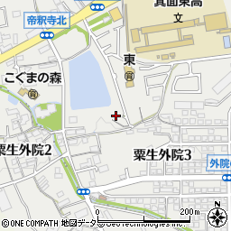 大阪府箕面市粟生外院5丁目3-25周辺の地図