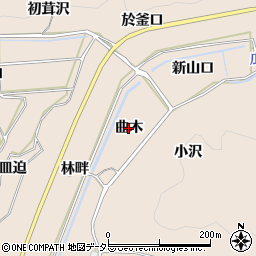 愛知県幸田町（額田郡）深溝（曲木）周辺の地図
