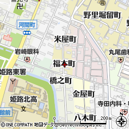 兵庫県姫路市福本町周辺の地図