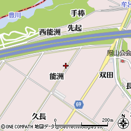 愛知県豊橋市賀茂町能洲周辺の地図