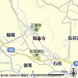 愛知県豊川市御津町金野観音寺周辺の地図