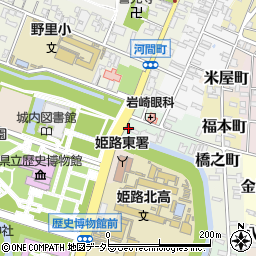 姫路野里門郵便局周辺の地図
