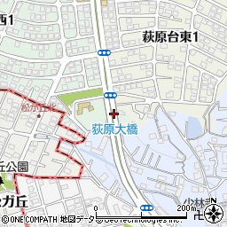 萩原大橋公園周辺の地図