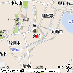 愛知県幸田町（額田郡）深溝（宮前）周辺の地図