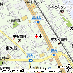 愛知県豊川市御油町一本木周辺の地図
