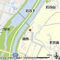 愛知県西尾市吉良町岡山（岩谷下）周辺の地図