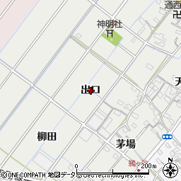愛知県西尾市鵜ケ池町出口周辺の地図