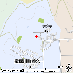 兵庫県たつの市揖保川町養久周辺の地図