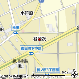 愛知県豊川市市田町谷源次周辺の地図