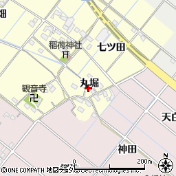 愛知県西尾市長縄町丸堀周辺の地図