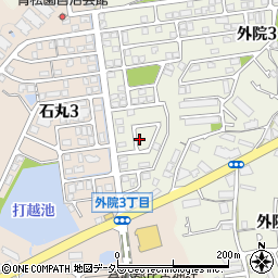 大阪府箕面市外院3丁目14周辺の地図