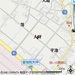 愛知県西尾市菱池町大坪周辺の地図
