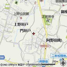 三重県亀山市阿野田町（門垣戸）周辺の地図