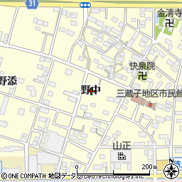 愛知県豊川市大崎町野中周辺の地図