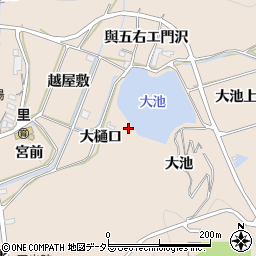 愛知県額田郡幸田町深溝大池周辺の地図