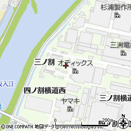 愛知県西尾市寺津町（三ノ割）周辺の地図