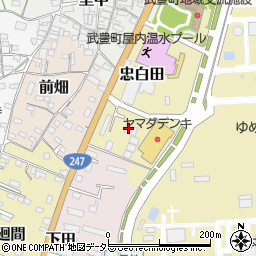 愛知県知多郡武豊町忠白田周辺の地図
