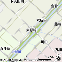愛知県西尾市下矢田町東野崎周辺の地図