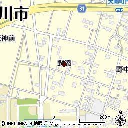 愛知県豊川市大崎町（野添）周辺の地図