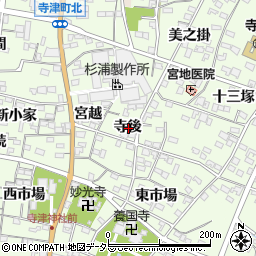 愛知県西尾市寺津町寺後周辺の地図