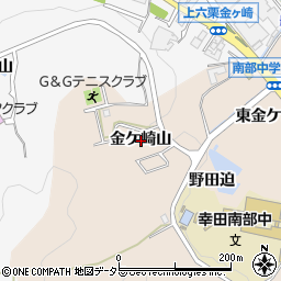 愛知県額田郡幸田町深溝金ケ崎山周辺の地図