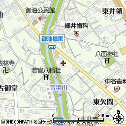 愛知県豊川市御油町橋際周辺の地図