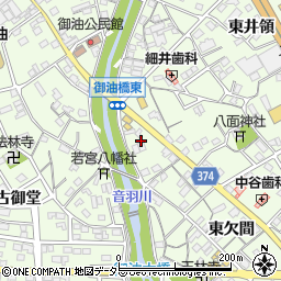 愛知県豊川市御油町（橋際）周辺の地図