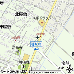 愛知県西尾市徳永町稲場周辺の地図