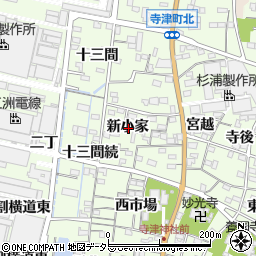 愛知県西尾市寺津町新小家周辺の地図