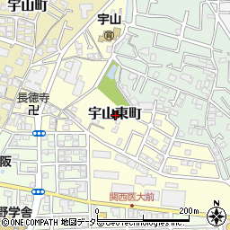 大阪府枚方市宇山東町周辺の地図