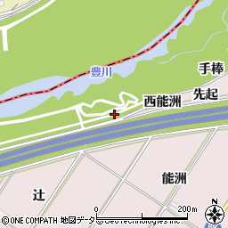 愛知県豊橋市賀茂町西能洲周辺の地図