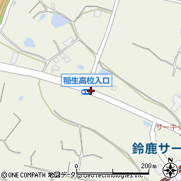 稲生高校入口周辺の地図