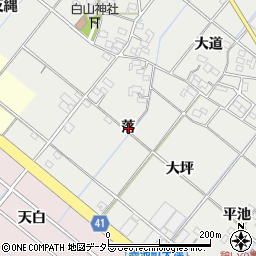 愛知県西尾市菱池町落周辺の地図