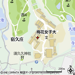 梅花女子大学周辺の地図