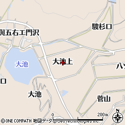 愛知県額田郡幸田町深溝大池上周辺の地図
