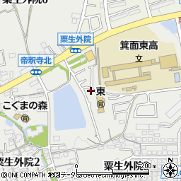 大阪府箕面市粟生外院5丁目周辺の地図