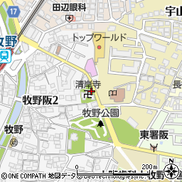 大阪府枚方市牧野阪2丁目14周辺の地図