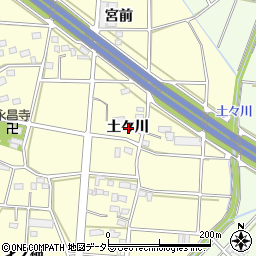 愛知県豊川市樽井町土々川周辺の地図
