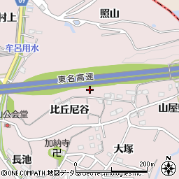 愛知県豊橋市賀茂町比丘尼谷周辺の地図