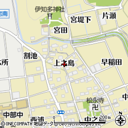 愛知県豊川市市田町上之島周辺の地図