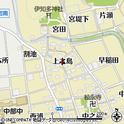 愛知県豊川市市田町（上之島）周辺の地図
