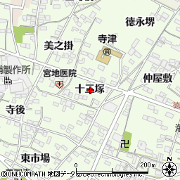 愛知県西尾市寺津町十三塚周辺の地図