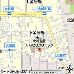 愛知県豊川市大崎町下金居場45-6周辺の地図