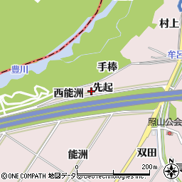 愛知県豊橋市賀茂町先起周辺の地図