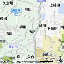 愛知県蒲郡市神ノ郷町（欠下）周辺の地図