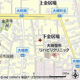 愛知県豊川市大崎町下金居場25-3周辺の地図