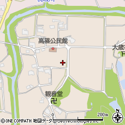 兵庫県三木市細川町高篠周辺の地図